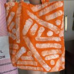 Orange Adire Tote Bag
