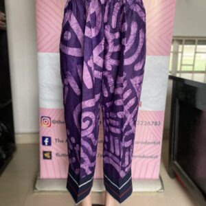 Purple Adire & Aso-oke cullotes